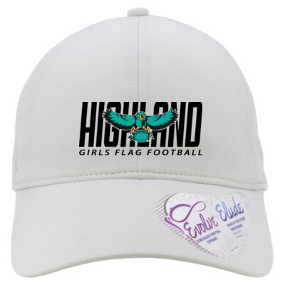 Ladies "Gaby" Perforated Performance Hat w/ Ponytail Hole - Black Logo Thumbnail