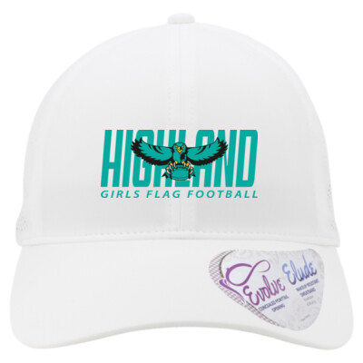Ladies "Gaby" Perforated Performance Hat w/ Ponytail Hole - Teal Logo Thumbnail
