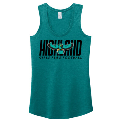 Ladies District Triblend Racerback Tank - Black Logo Thumbnail