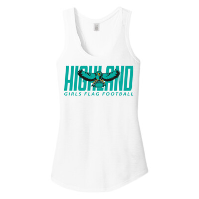 Ladies District Triblend Racerback Tank - Teal Logo Thumbnail