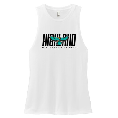 Ladies District Triblend Muscle Tank - Black Logo Thumbnail