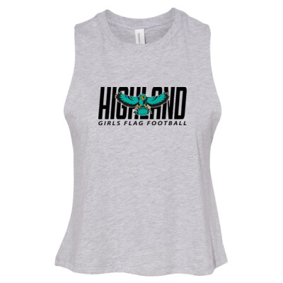 Ladies Bella + Canvas Racerback Crop Tank - Black Logo Thumbnail
