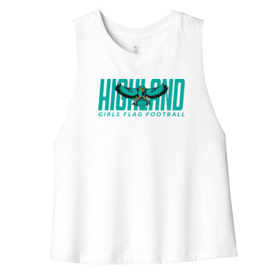 Ladies Bella + Canvas Racerback Crop Tank - Black Logo 2 Thumbnail