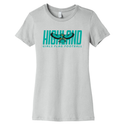 Ladies Bella + Canvas Slim Fit Tee - Teal Logo Thumbnail