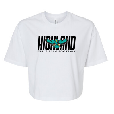 Ladies Bella + Canvas Jersey Crop Tee - Black Logo Thumbnail