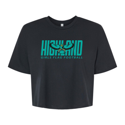 Ladies Bella + Canvas Jersey Crop Tee - Teal Logo Thumbnail