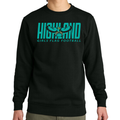 Adult Unisex District Fleece Crewneck - Teal Logo Thumbnail