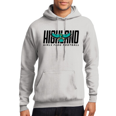 Adult Unisex Fleece Pullover Hoodie - Black Logo Thumbnail