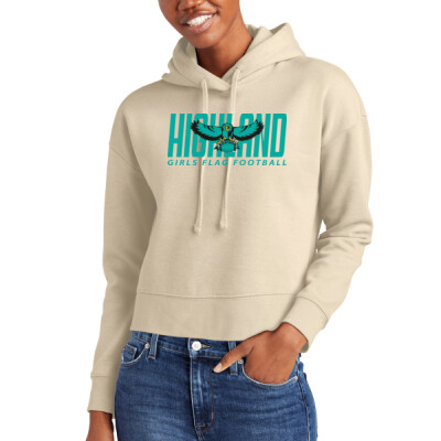 Ladies District Fleece Hoodie - Teal Logo Thumbnail
