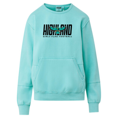 Ladies Costal Colors Front Pocket Crewneck - Black Logo Thumbnail