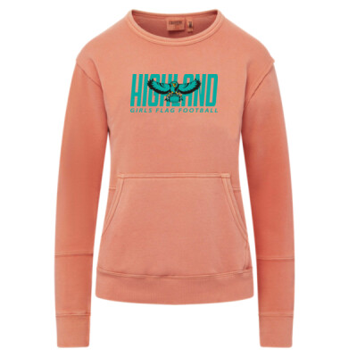 Ladies Costal Colors Front Pocket Crewneck - Teal Logo Thumbnail